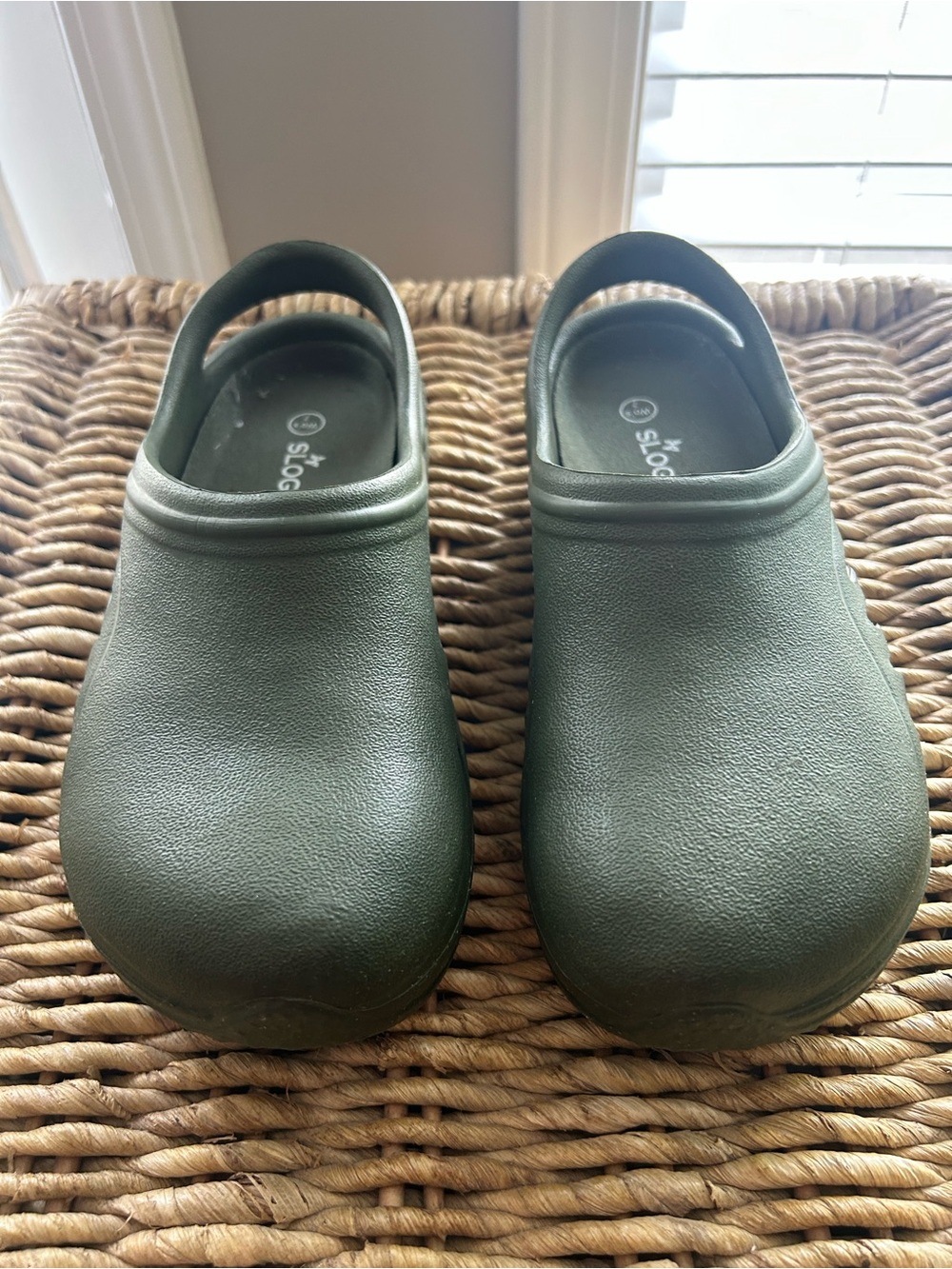 Sloggers Women’s Olive Green Slip-On Clog Shoes Size 7